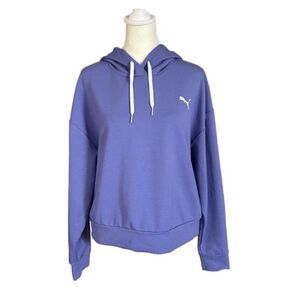 Puma Periwinkle Purple Drawstring Hoodie Pullover Long Sleeve Sweatshirt Medium